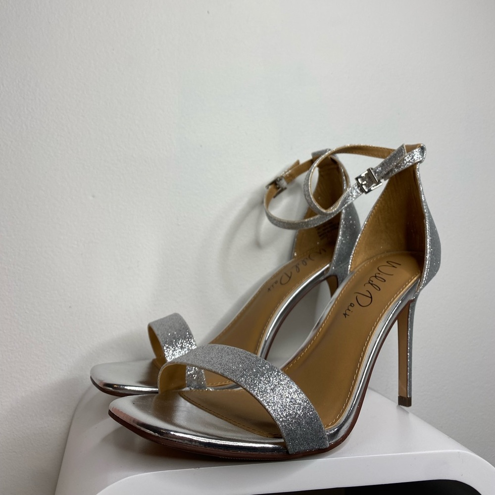 Silver sparkly heels